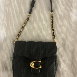 Coach Black and Gold Quilted Shoulder Bag